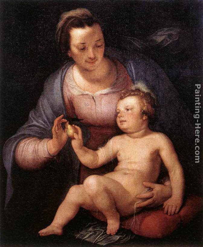 Madonna and Child painting - Cornelis Cornelisz Van Haarlem Madonna and Child art painting